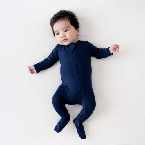 Zippered Footie in Navy | Baby Footie Pajamas | Kyte Baby