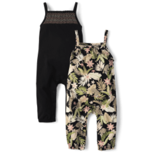 Baby Girls Jungle Jumpsuit 2-Pack