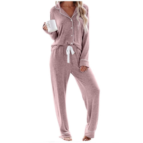 Aamikast Women's Pajama Sets Long Sleeve Button Down Sleepwear Nightwear Soft Pjs Lounge Sets
