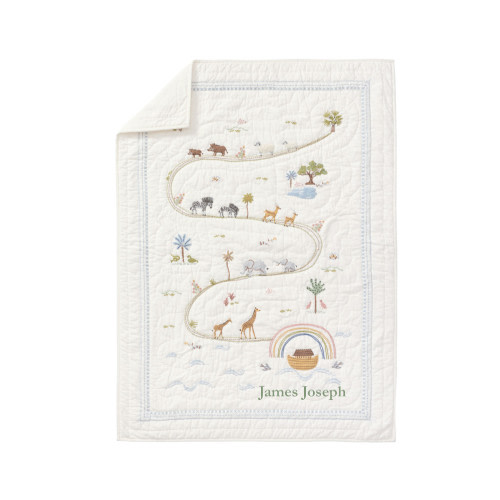 Noah's Ark Organic Baby Quilt | Pottery Barn Kids