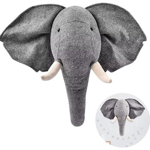 Animal Wall Hanging, Wool Felt 3D Animal Head Decoration, Nursery Room Decor Art Pendant Toys for Boys, Girls, Kids