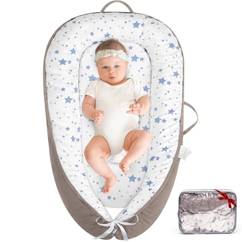 HKAI Baby Lounger – Soft Cotton Infant Floor Seat for Newborn to 24 Months, Portable Travel-Friendly Pillow for Boys & Girls