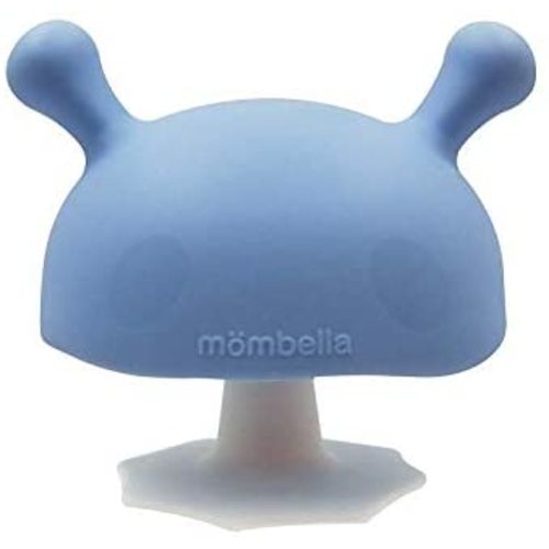 Mombella Mimi Mushroom Pacifier Shape Skin-Like Infant Soothing Teether Toy for 0-6 Months Sucking Needs Babies, Help with Breast Feeding weaning and Prevent Digit Sucking.Light Blue