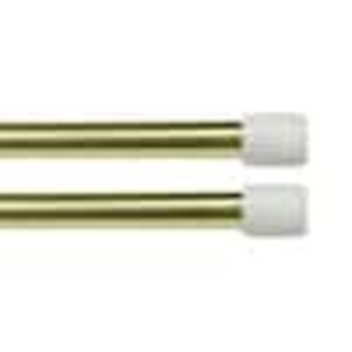 Kenney Fast Fit No Tools 18 in. - 28 in. Adjustable Spring Tension Curtain Rod, 7/16 in. Dia. in Brass Gold, Set of 2 KN630/3V2PK2