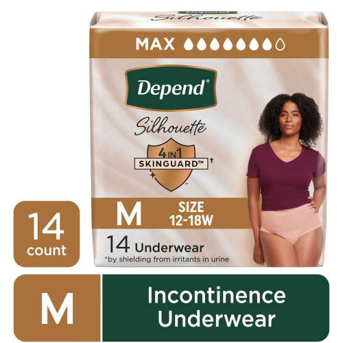 Depend Women’s Incontinence and Postpartum Bladder Leak Underwear Medium 14 Count
