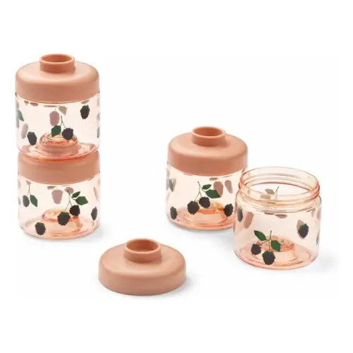 Liewood - Dominique storage jars - Set of 4 - Berry/Pale Tuscany | Smallable