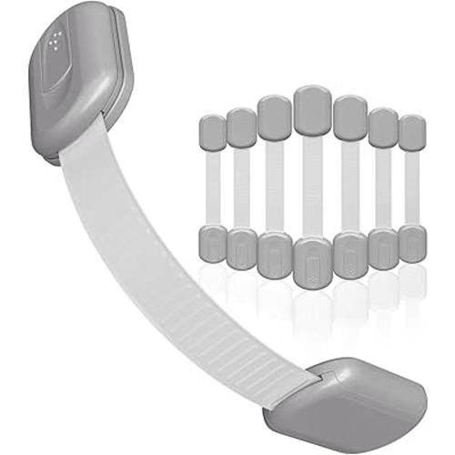 Baby Proofing Child Safety Locks (8 Pack) by Skyla Homes - The Safest, Quickest and Easiest 3M Adhesive Cabinet Latches, No Screws & Magnets, Multi-Purpose for Furniture, Kitchen, Ovens, Toilet Seats