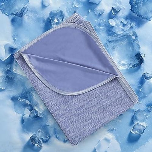 LUXEAR Cooling Blanket King, Arc-Chill Q-Max >0.5 for Hot Sleepers, Absorbs Heat to Keep Body Cool for Night Sweats, Lightweight Summer Cool Blankets for Sleeping, Gifts for Women & Men,Blue