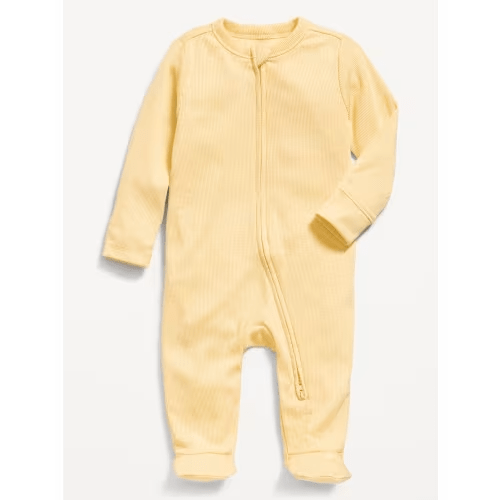 Ribbed 2-Way-Zip Sleep & Play Footed One-Piece for Baby