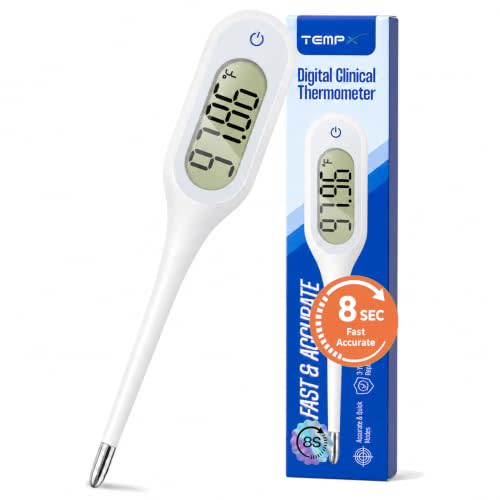 8 Seconds Basal Thermometer for Adult & Kids, Accurate & Safe Thermometer | Fever Alarm and Memory Recall, Oral, Ovulation or Underarm Use