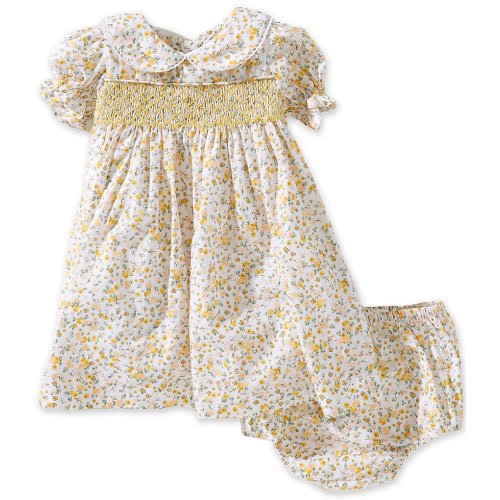 Edgehill Collection x Megan Karp Baby Girls Rosie Floral Peter Pan Collar Smocked Dress