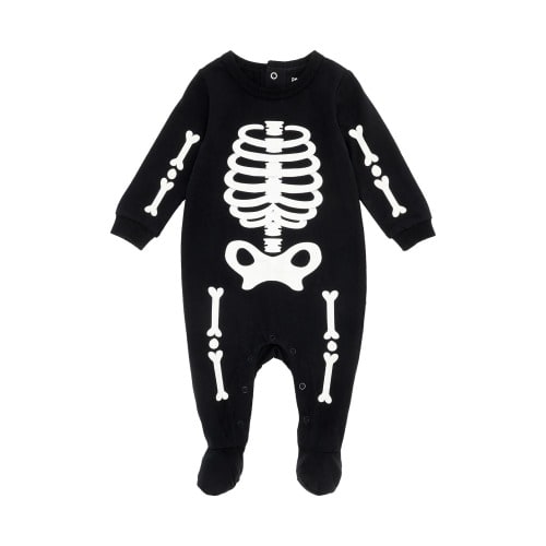 Baby Skeleton Glow in the Dark Organic Cotton Footie, Newborn