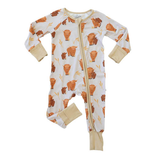 Happy Highland Cows Convertible Zip Romper
