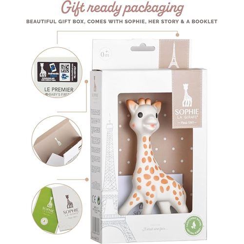 Sophie la girafe | Handcrafted for 60 Years in France | Natural Rubber | Designed for Teething Babies | Awaken All 5 Senses | Easy to Clean
