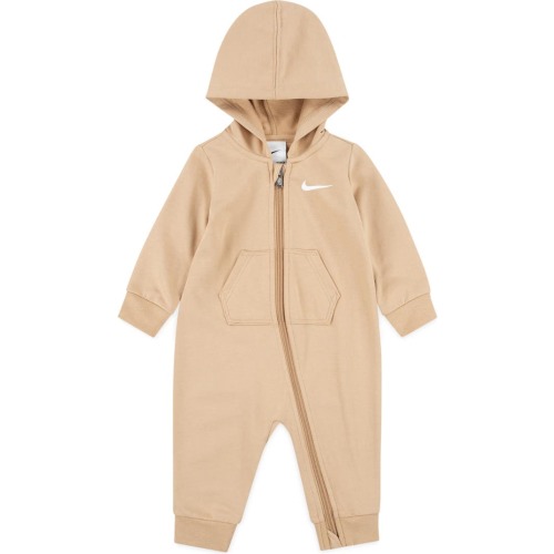 Baby Hooded French Terry Romper, 3M, Hemp