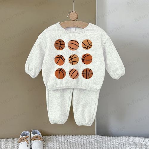 Baby Basketball Sweatshirt 2-piece Gray Set