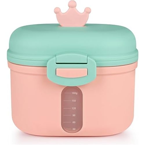 Accmor Baby Formula Dispenser On The Go, Portable Milk Powder Formula Dispenser with Scoop,Formula Containers for Travel Hold 8.5oz/240g Formula, Pink