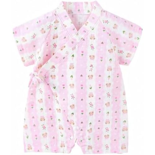PAUBOLI Newborn Muslin Robe Baby Kimono Onesie Infant Cotton Romper 0-24 Months