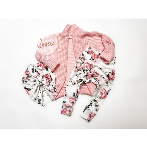 Handmade Baby Girl Outfit / Baby Rose Pink Cardigan / Photo - Etsy