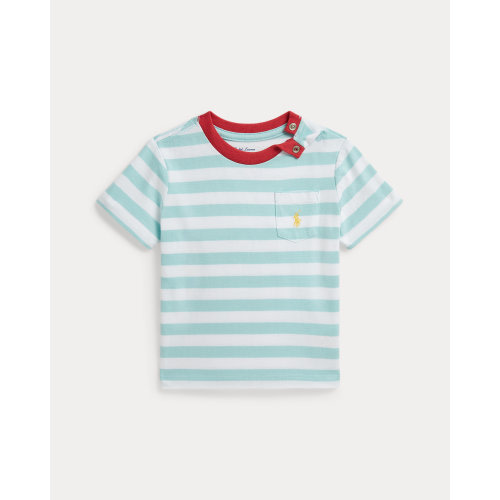 Striped Cotton Jersey Pocket Tee