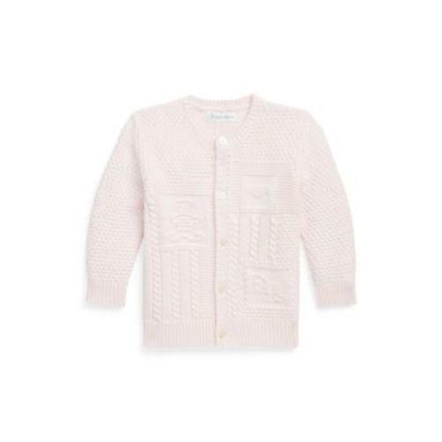 Baby Boys or Girls Contrast-Knit Cotton Long Sleeves Cardigan