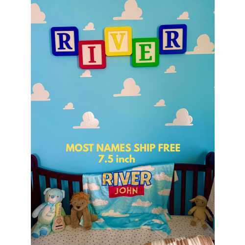 Personalized Toy Story Name Blocks | Custom Nursery Decor, Baby Shower Gift, Birthday Gift
