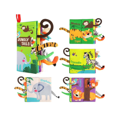 beiens Baby Books Toys, Touch and Feel Crinkle Cloth Book for Infant Baby 0-3-6-12-18 Months, Early Development Interactive Stroller Soft Toys, Newborn Gifts for Boys Girls