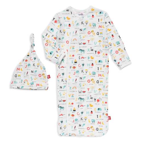 ABC Love modal magnetic cozy sleeper gown + hat set