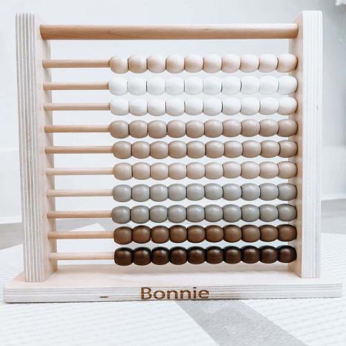 Personalised Wooden Cream Abacus Toy, Personalised Toy, Personalised Gift, Gifts for Kids, Children's Toys, Counting, Learning Toys, Toddler