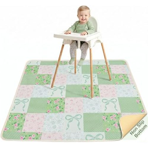 Basumee Splat Mat for Under High Chair, Waterproof & Mess-Proof Floor Mat