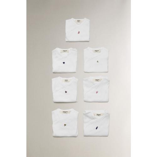 EMBROIDERED COTTON BODYSUIT SET (PACK OF 7) - Oyster-white | ZARA United States