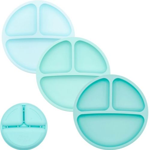 WeeSprout Toddler Plates, Silicone Divided Dishes for Toddlers and Kids, BPA-Free, 3 Pack