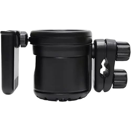 3-in-1 Stroller Cup Holder, Baby Stroller Accessories with Bottle Holder, Phone Mount, and Drink Caddy for Strollers, Perfect for Parents on The Go (Black)