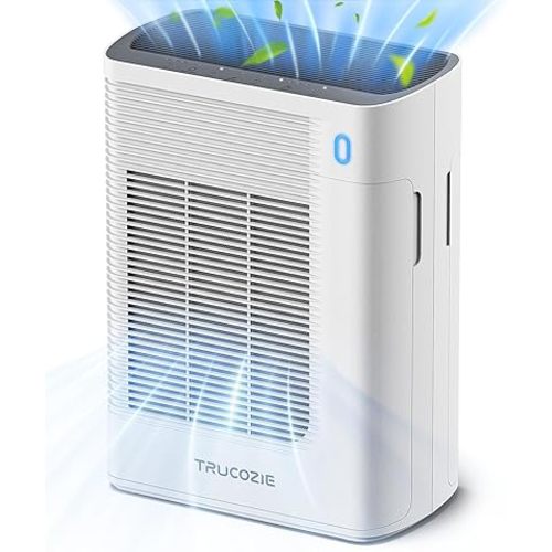 Air Purifier for Home Large Room Bedroom Up to 1937 Ft² in 1 Hr With Double-sided Air Inlet, Air Quality and Light Sensors, HEPA Sleep Mode for Allergies, Dust, Smoke, Pet Hair, White