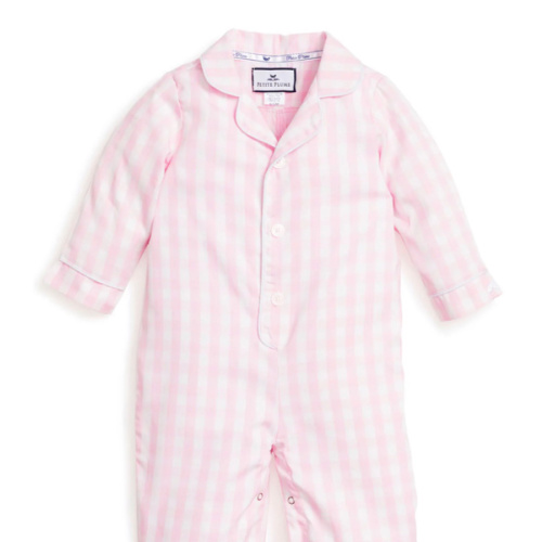 Baby's Twill Classic Romper in Pink Gingham