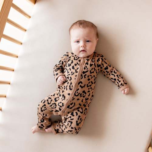 Kyte Baby Romper in Latte Leopard
