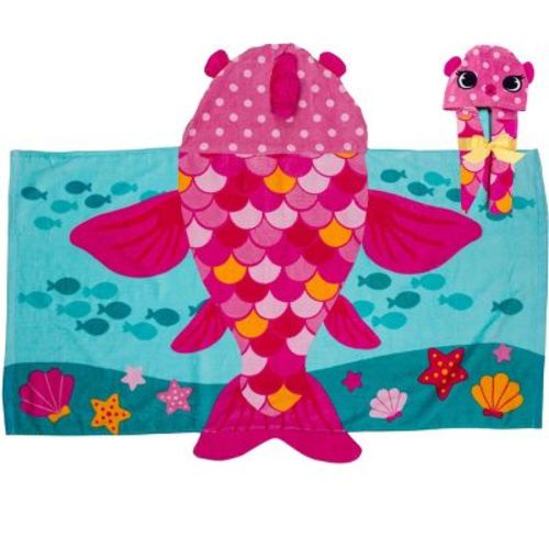Stephen Joseph Gifts Girls Hooded Towel Fish Pink
