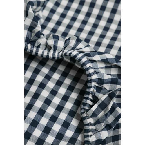 Luxe Premium Cotton Navy Gingham Crib Sheet