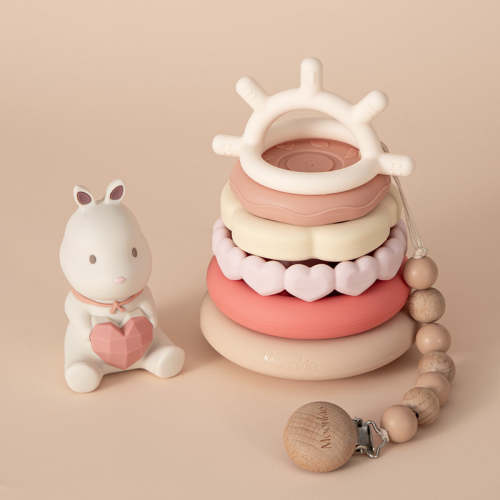 Bunny Stacking Teething Toys | Baby Stack Rings | Moonkie