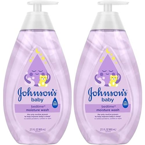 Johnson's Tear-Free Bedtime Baby Moisture Wash with Soothing NaturalCalm Aromas, 27.1 fl. oz (Pack of 2)