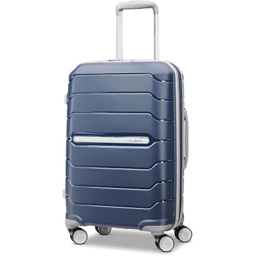 Samsonite Freeform Hardside Carry-On Luggage with Spinner Wheels - Hardshell Suitcase - TSA, Airline-Approved - Expandable Hard Shell, Smooth Rolling Wheels for Lightweight Travel - Navy