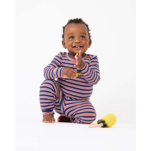 Bamboo Baby Two-Piece Pajama Set | Colorful Stripes - Kindred Bravely