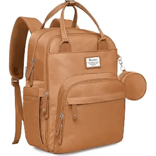 RUVALINO Baby Diaper Bag Backpack with Changing Pad, Waterproof, Dark Brown