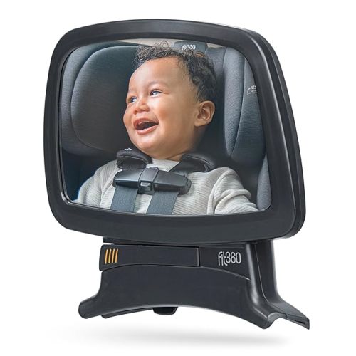 Chicco Fit360 ClearTex Rotating Convertible Car Seat with 360 Degree Rotation for Rear-Facing and Forward-Facing, LeverLock Self-Tensioning Lock System, Titanium/Grey
