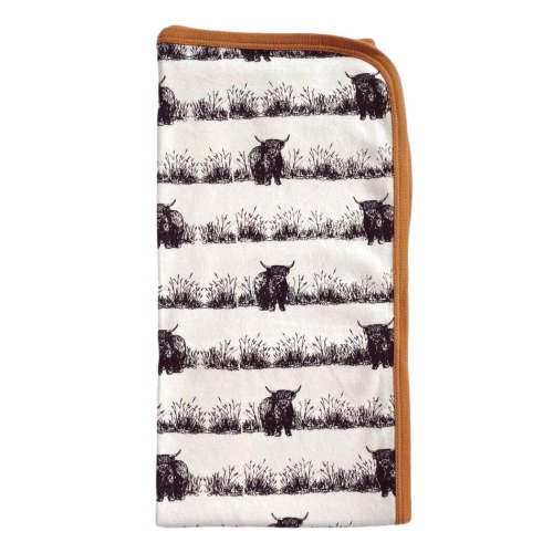 GOTS Certified Organic Cotton Blanket - Highland Cow