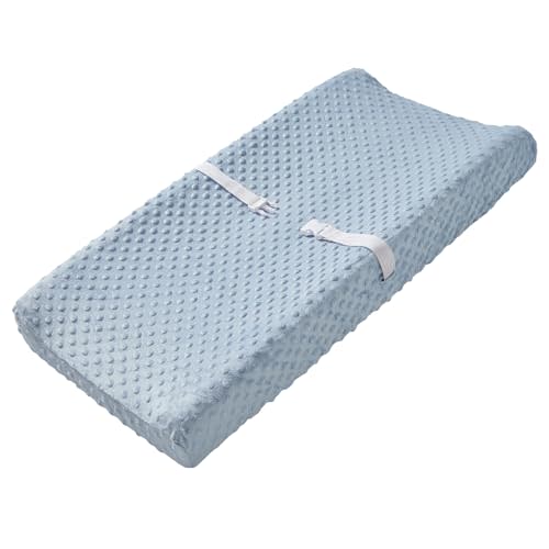 Baby Changing Pad Cover, Super Soft Plush Dot Diaper Changing Table Covers for Baby Girls and Boys, Ultra Comfortable, Safe for Babies, Fit 32"/34'' x 16" Pad (SkyBlue)