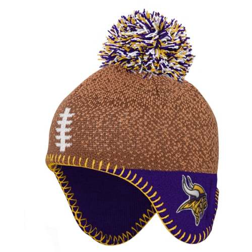 Infant Minnesota Vikings Outerstuff Brown Football Head Knit Hat