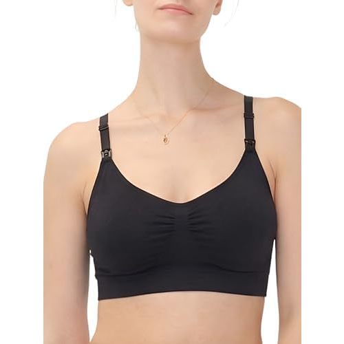 HATCH The Essential Nursing & Pumping Bra, Wireless, Hands-Free Pull-Down Design for Breastfeeding, Light Support