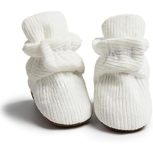 Babelvit Newborn Baby Boy Girl Soft Fleece Booties Stay On Infant Slippers Socks Shoe Non Skid Gripper Toddler First Walkers Winter Ankle Crib Shoes