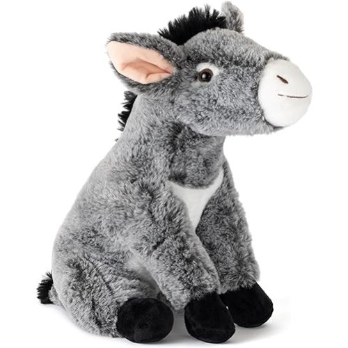 The Petting Zoo Donkey Stuffed Animal Plushie, Gifts for Kids, Wild Onez Farm Animals, Donkey Plush Toy 12 Inches